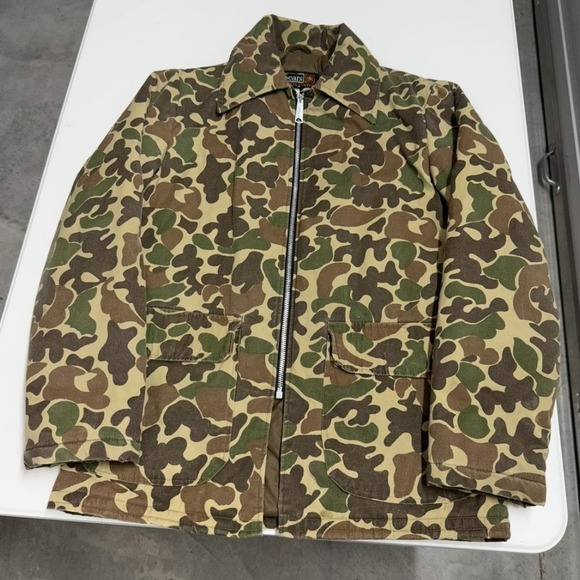 Sears Other - Vintage 70s Camo Hunting sears Jacket Duck Hunter Camouflage Full Zip Field Coat